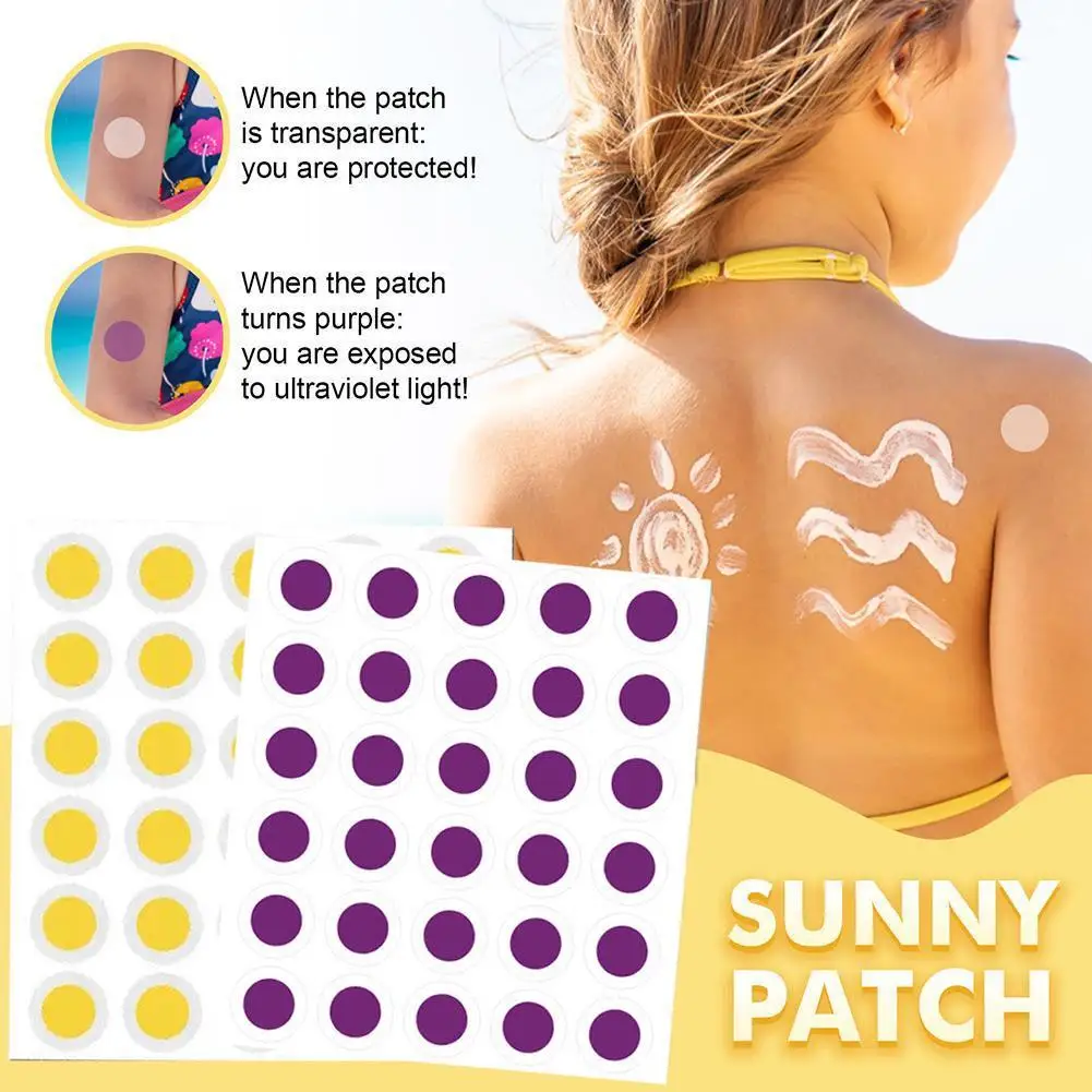 

120pcs UV Detecting Patches UV Test Stickers UV Stickers For Sunscreen Sunny Detection Patch Sun Protection Reminder Safe