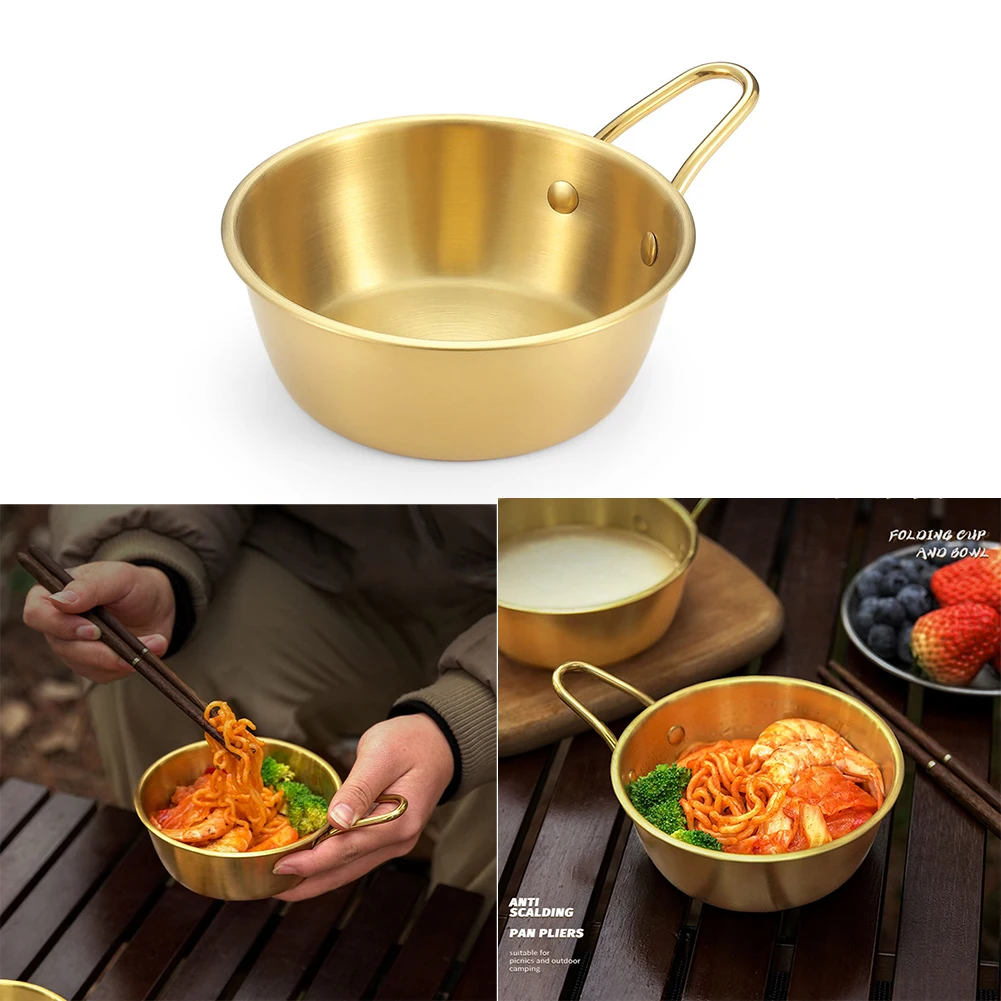 

Shera Bowl Picnic Outdoor Camping Cutlery Portable Hang Bowl With Handle Durable Stainless Steel Sela Bowl Home Tableware