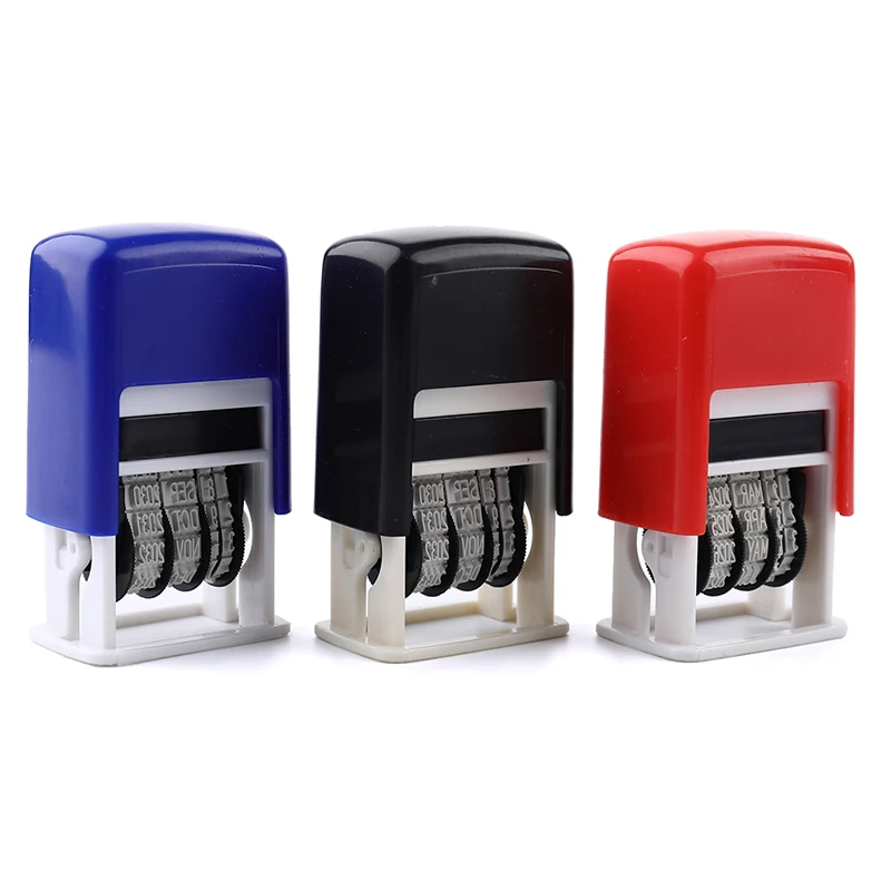 

1PC 4MM Date Stamps DIY Handle Account Stamping Mud Set Mini Self-Inking Stamps For Office Escolar Supplies Emboss