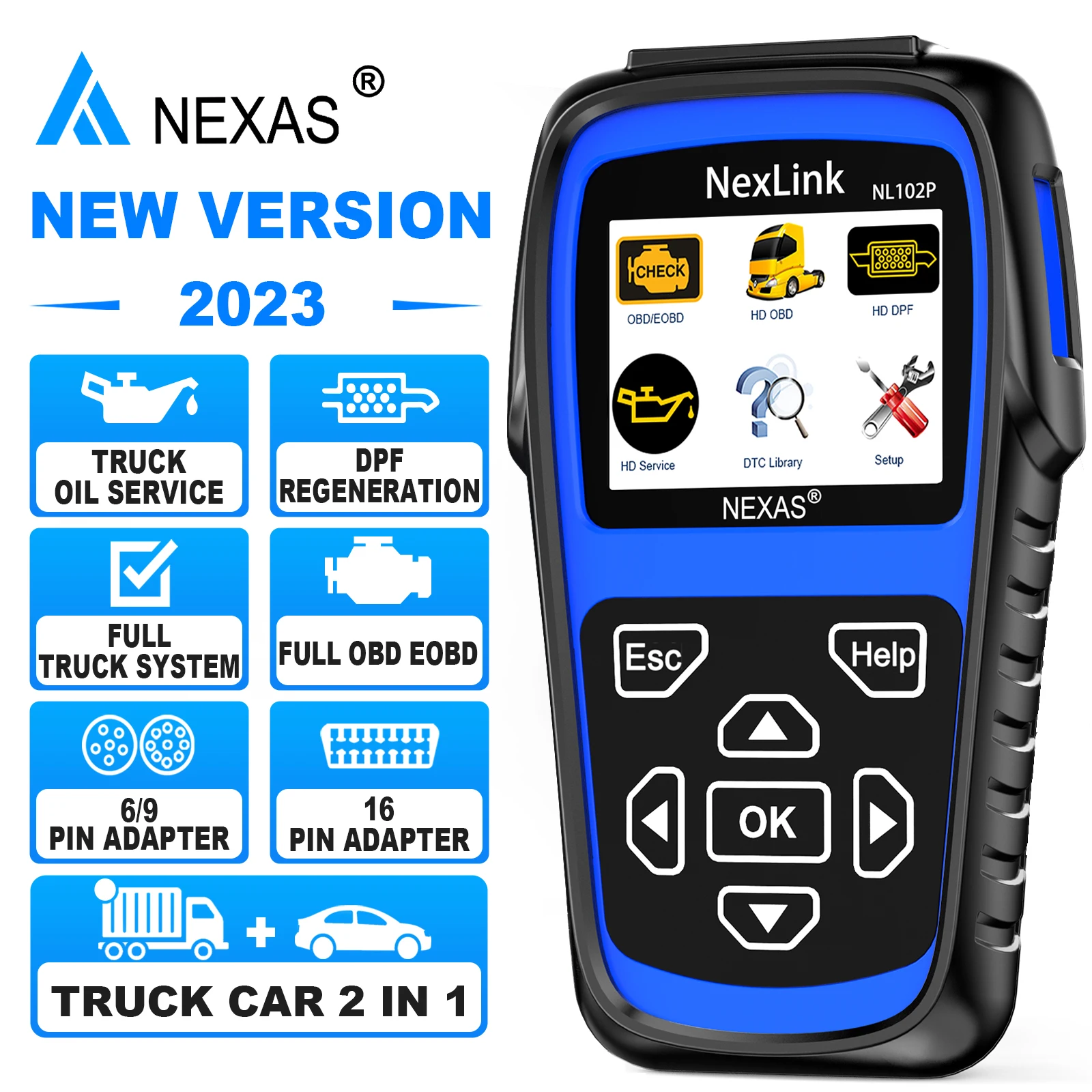 NEXAS NL102P дизельный Сверхмощный Автомобиль Грузовик Авто Диагностика масло сканера Сброс DPF Выдержка двигателя масло светильник обслуживание