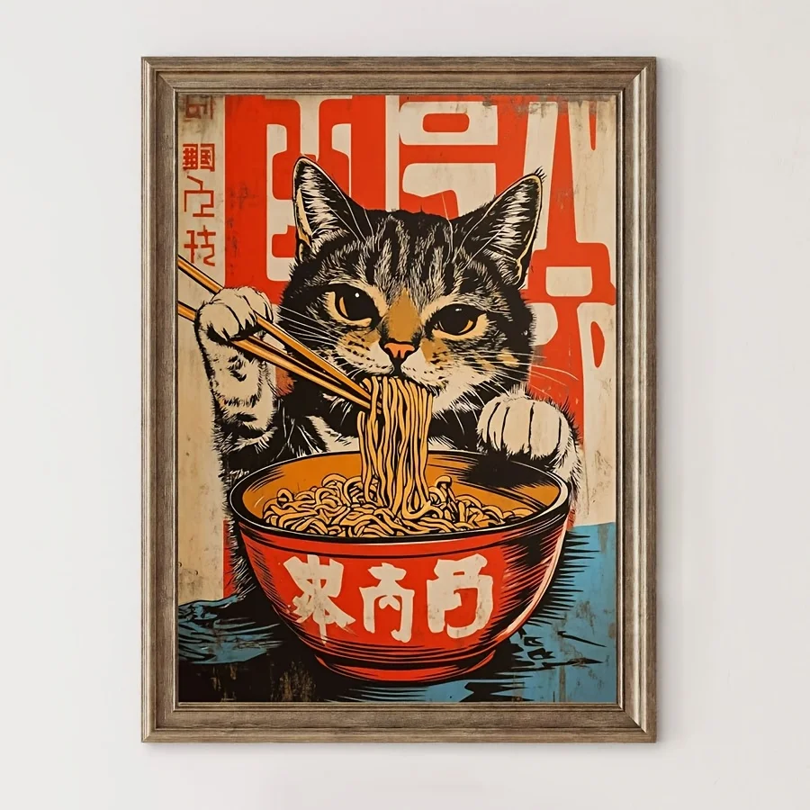 

Настенная картина Caiartlove "Винтажный японский кот с лапшой"