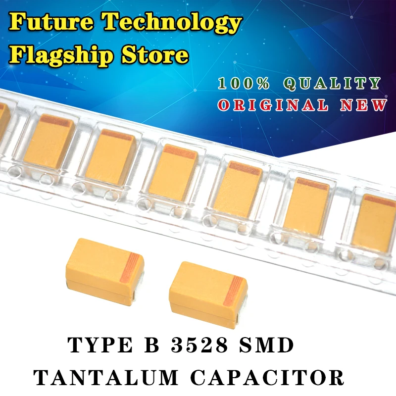 

Type B 3528 SMD Tantalum Capacitor 6.3v 16v 20v 25v 35v 68uf 47/ 22/10/4.7/2.2uf 10v 100uf 107M 1210 10Pcs