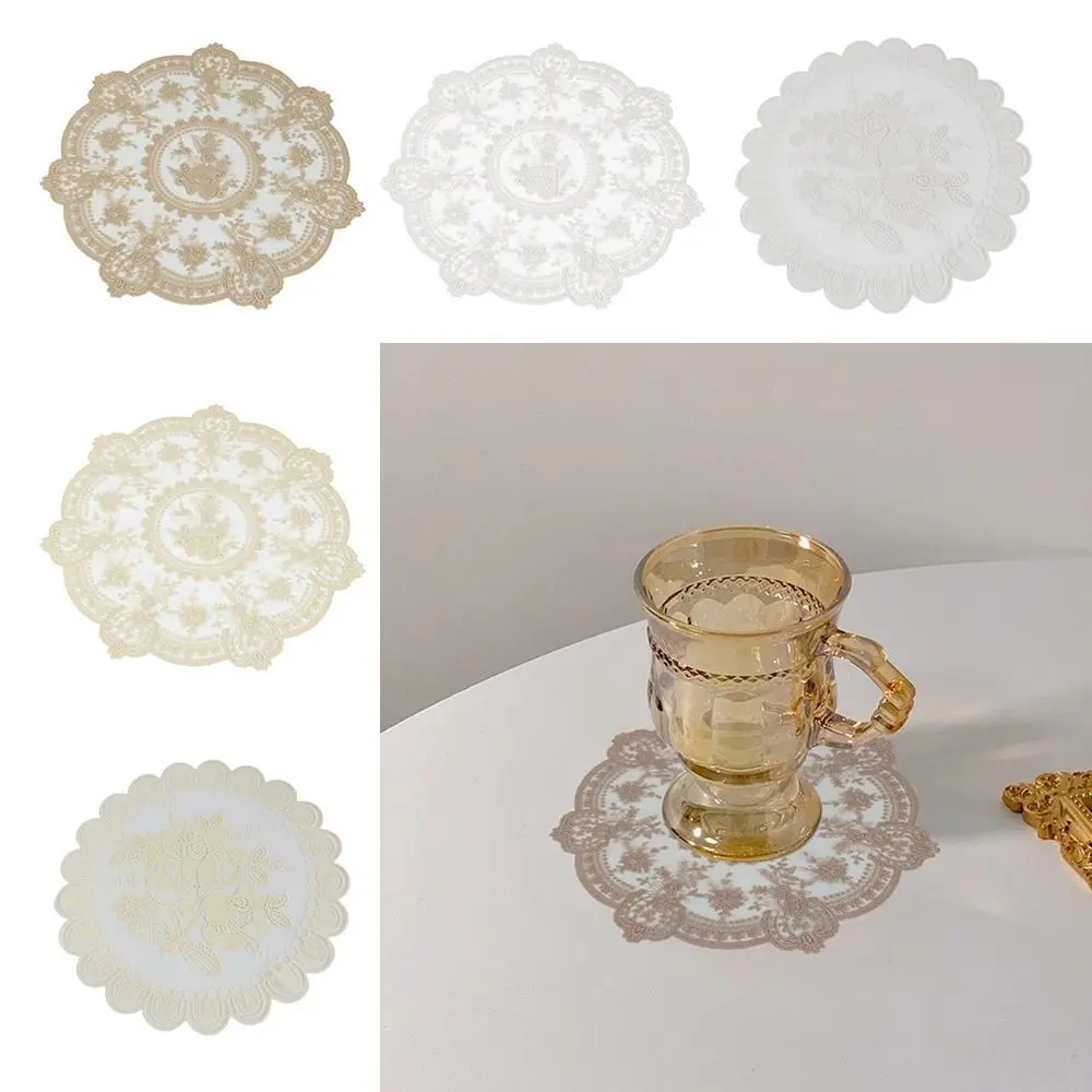 Французский Винтажный Вышитый Кружевной Подстаканник Кухонный Коврик Для Чашки