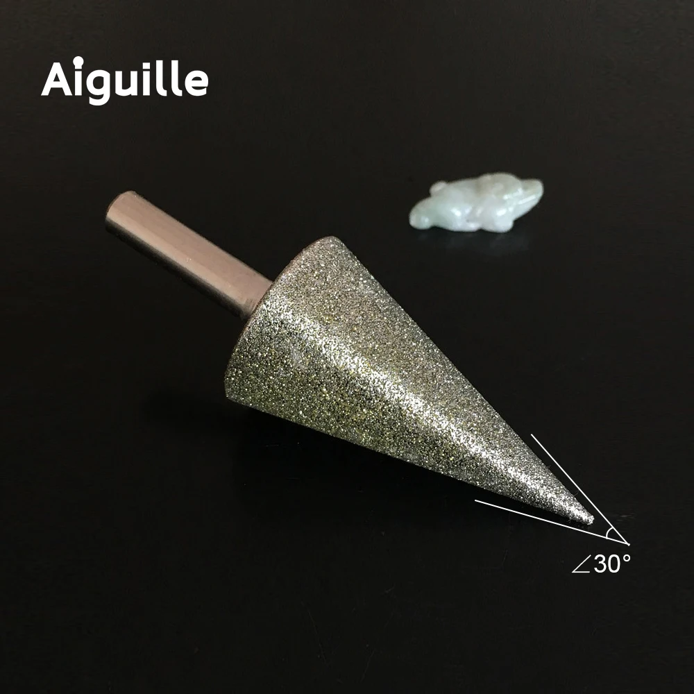 Фото Aiguille 30 градусов 80 #   Алмазная шлифовальная точка Каменные рабочие точки Алмазные шлифовальные заусенцы Пилинг-точка для обработки камня и металла №4