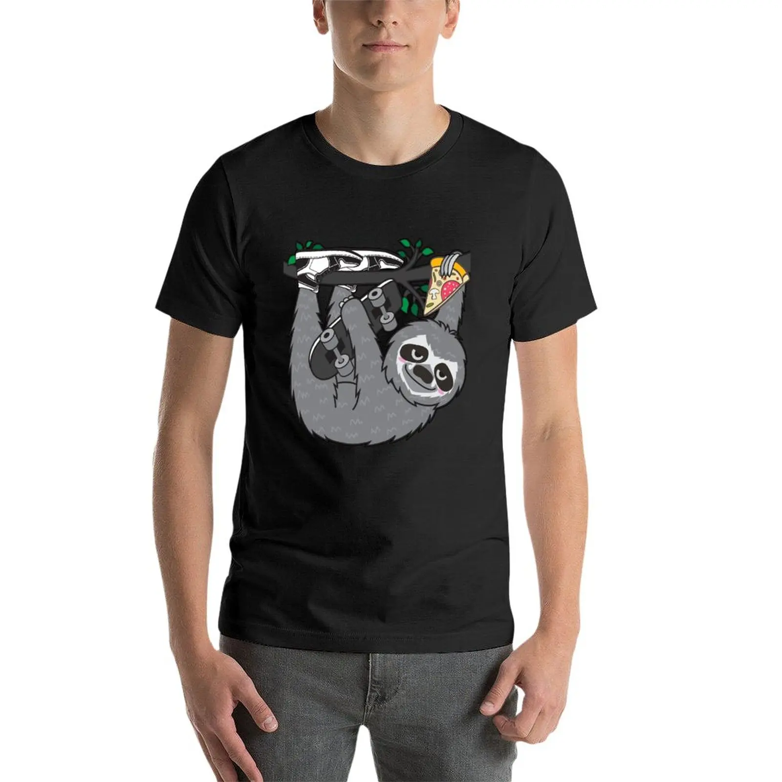 Новые футболки фигуристки Ленивец пицца индивидуальные дизайн ваших