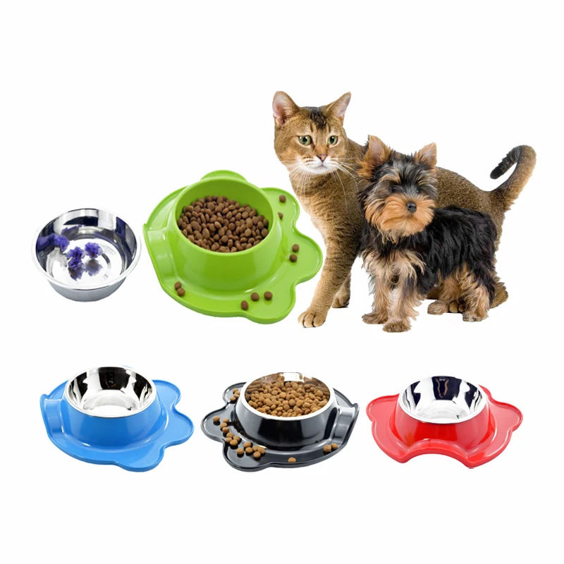 

Pets Bowl Stainless Steel Travel Feeding Small Dog Feeder Water Double Bowl For Pets Cat Puppy Bamster Rabbit Food Bowl Drink