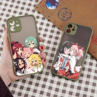 puella magi madoka magica anime phone case matte transparent for iphone 11 12 13 6 s 7 8 plus mini x xs xr pro max cover