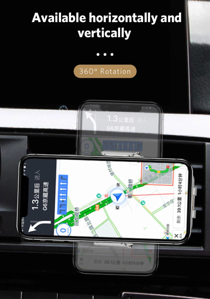 

V8 15w Car Charger Phone Holder 360 Degree Rotation Car Wireless Charger Car Accessories Phone Holder Fast Charging