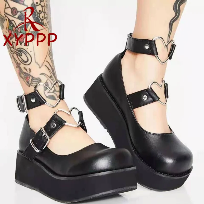 

Женские туфли на высоком каблуке, туфли-лодочки в готическом стиле на платформе, Туфли Мэри Джейн для косплея, 2022