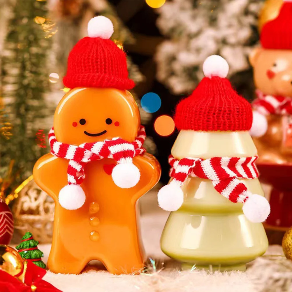 

Hat Christmas Santa Miniature Mini Scarf Bottle Hats Xmascover You Gifts Shower Thank Baby Decor Winesmall Knit Crafts Cap