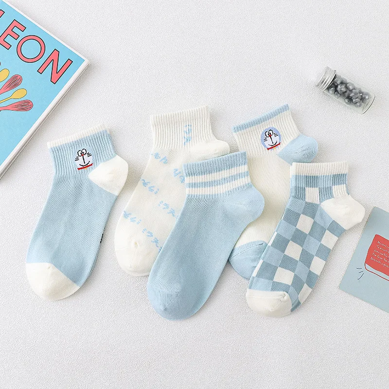 Носки женские тонкие из чистого хлопка 5 пар