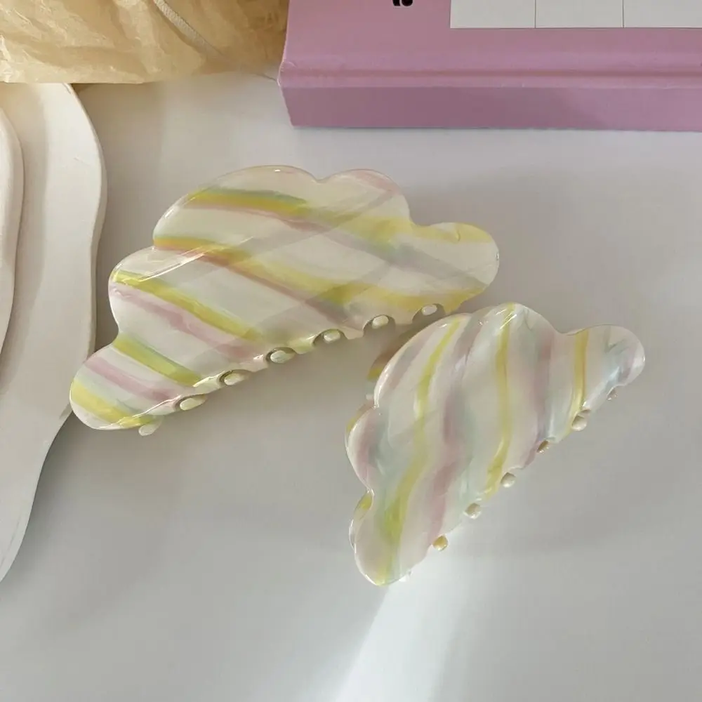 

Colorful Cloud Acetic Hair Claw Sweet Rainbow Geometric Stripe Irregular Lady/Girls