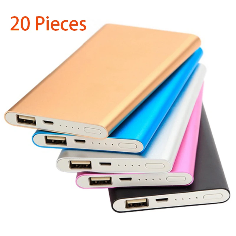 20 шт. 5000 мАч зарядное устройство Power Bank самый низкий внешний аккумулятор 18650