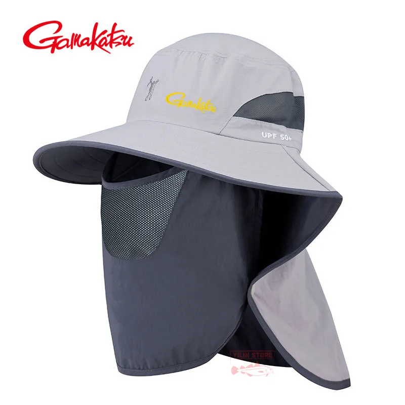 

New Gamakatsu Multipurpose Fishing Hat Outdoor Hiking Touring Sunhat Summer Men's Adjustable Waterproof Breathable Fishing Hat