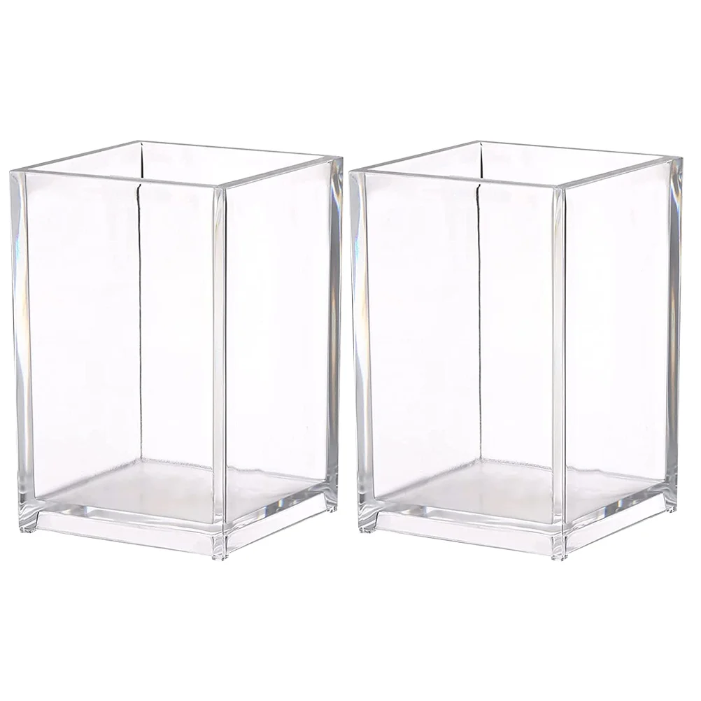 

Acrylic Storage Makeup Tools Container Desktop Bucket Brush Holder Stationery Organizer