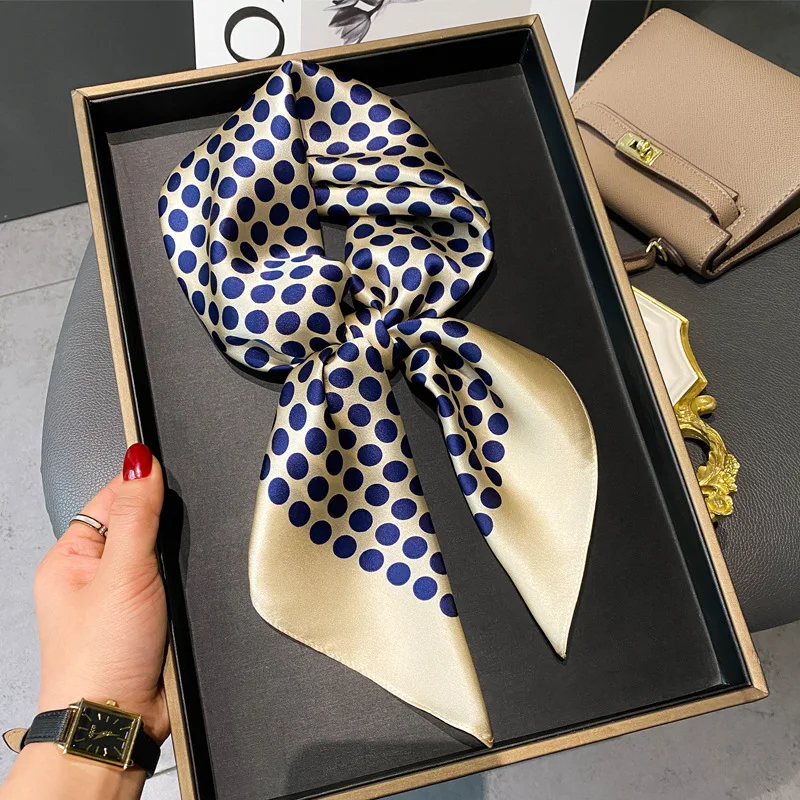 

Женский шарф из 100% чистого шелка, новая квадратная шаль, лента для волос, повязка на голову, роскошный брендовый шейный галстук, бандана на з...