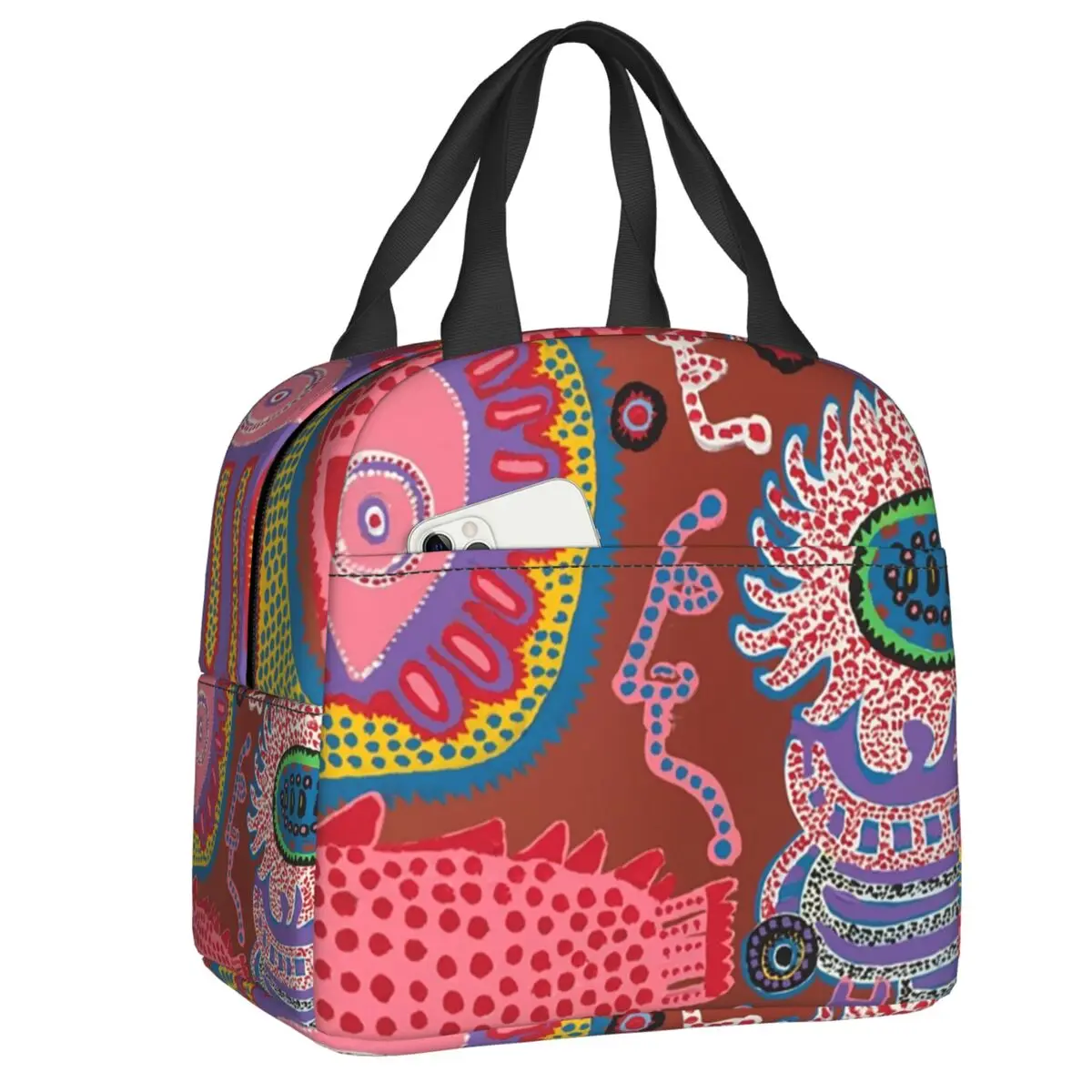 

2023 New Yayoi Kusama Artist Thermal Insulated Lunch Bags Funny Happy Japanese Art Portable Lunch Tote Multifunction Food Box