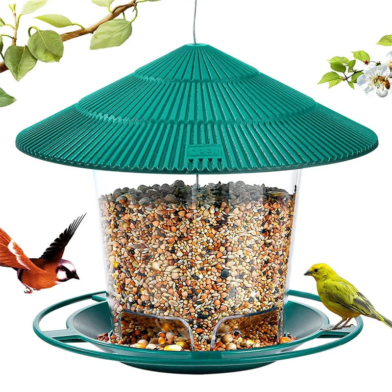 

Bird Feeder Automatic Feeding Tool Waterproof Outdoor Bird Feeder Hanging Nut Feeding Multiple Hole Dispenser Holder Food Contai