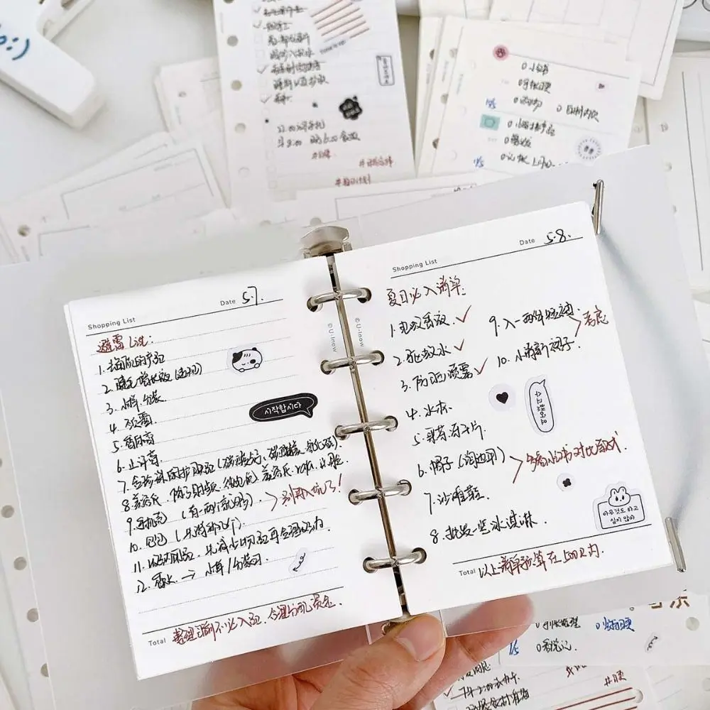 50 листов M5 A8 сменная бумага для блокнота с отрывными листами индексные