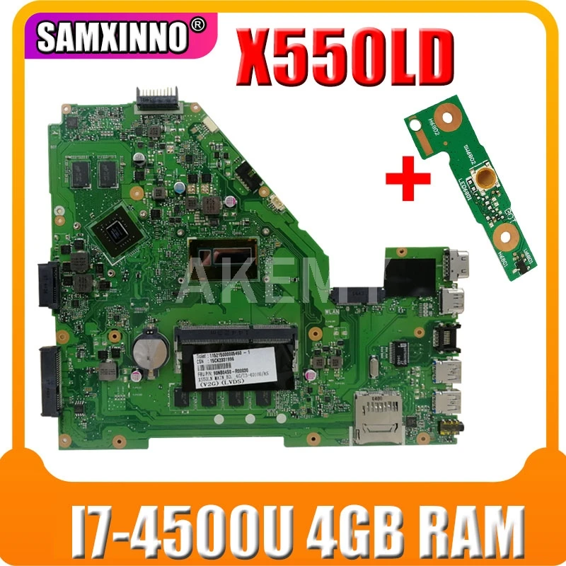 

GT840M I7-4500U 4 Гб X550LD материнская плата для ноутбука Asus X550LD X550LC A550L W518L X550LN оригинальная тестовая материнская плата