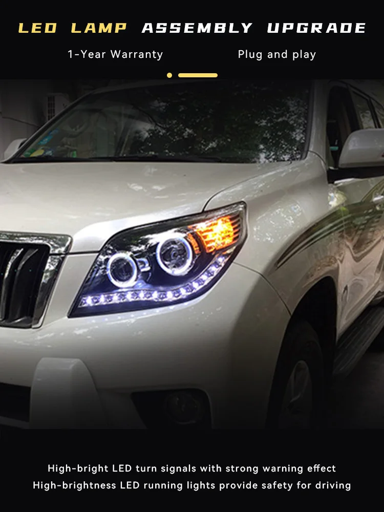 Автомобильные фары для Toyota Prado LC150 2010-2013 обновленные DRL дизайн ангельские глазки