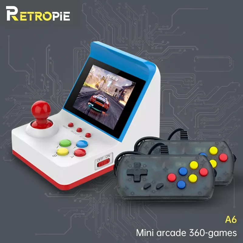 

RETROPIE A6 Arcade FC 8-Bit Video Game Console Cheap Children's Gift Toys Built-In 360 Retro Games Double Game Console