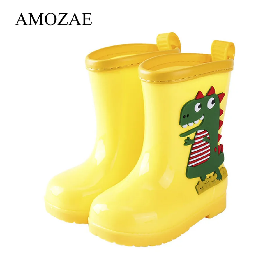 

Непромокаемые сапоги для детей; Водонепроницаемая Обувь Для маленьких мальчиков и девочек Симпатичные 3D детские толстовки с рисунком дино...