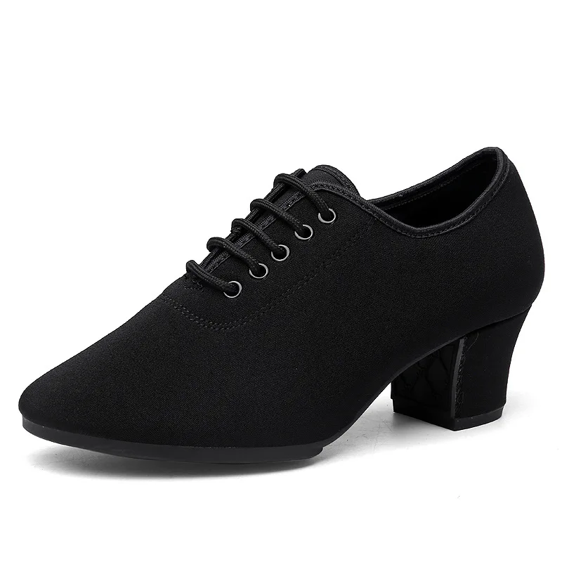 

Woman Latin Dance Shoes Black Oxford Cloth Wear Resistant Tango Salsa Ballroom Professional Dancing Shoes Sneakers