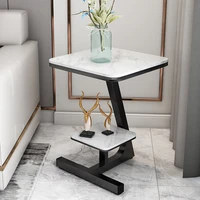 rock coffee table bedside table sofa side mesa cabinet square table mobile small tea table light luxury simple for living room