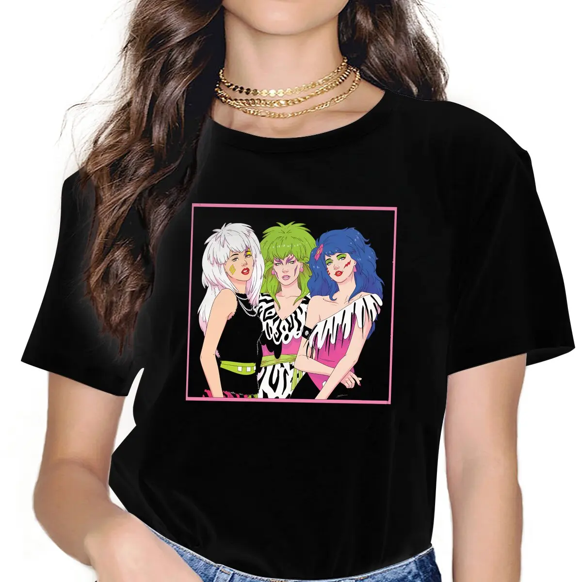 

Movie Jem And The Holograms Small Gifts Tshirt Graphic Women Tops Vintage Grunge Fibre Harajuku T Shirt