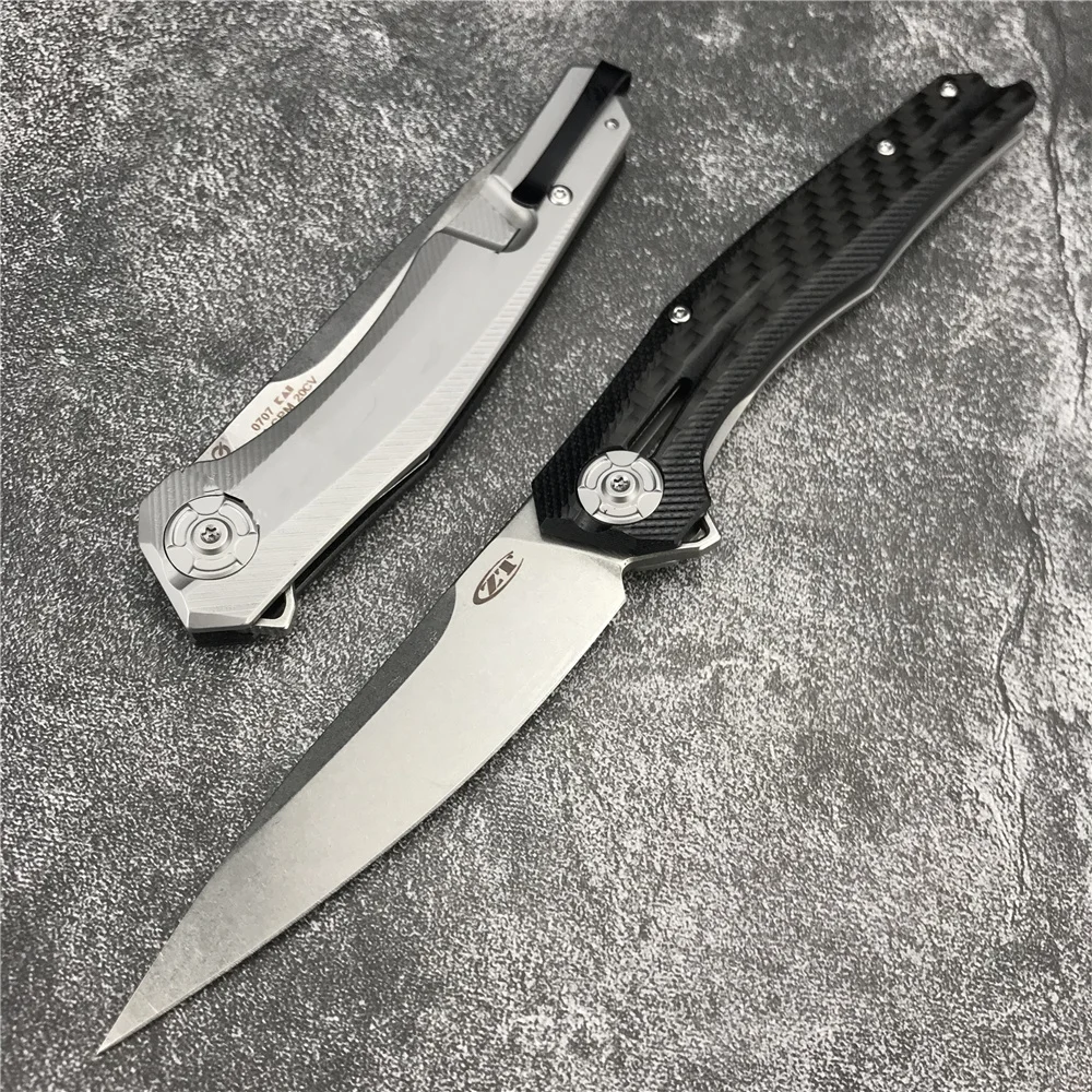 

ZT 0707 Folding Knife CPM-20CV Drop Point D2 Blade G10 Carbon Fiber Handles Flipper Outdoor Military Tactical EDC Tool