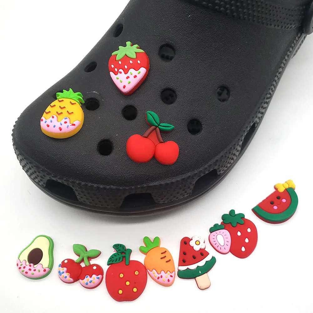 10pcs Cute Fruit Series Shoe Charms For Croc Sandals Unisex Shoe Decoration Kids