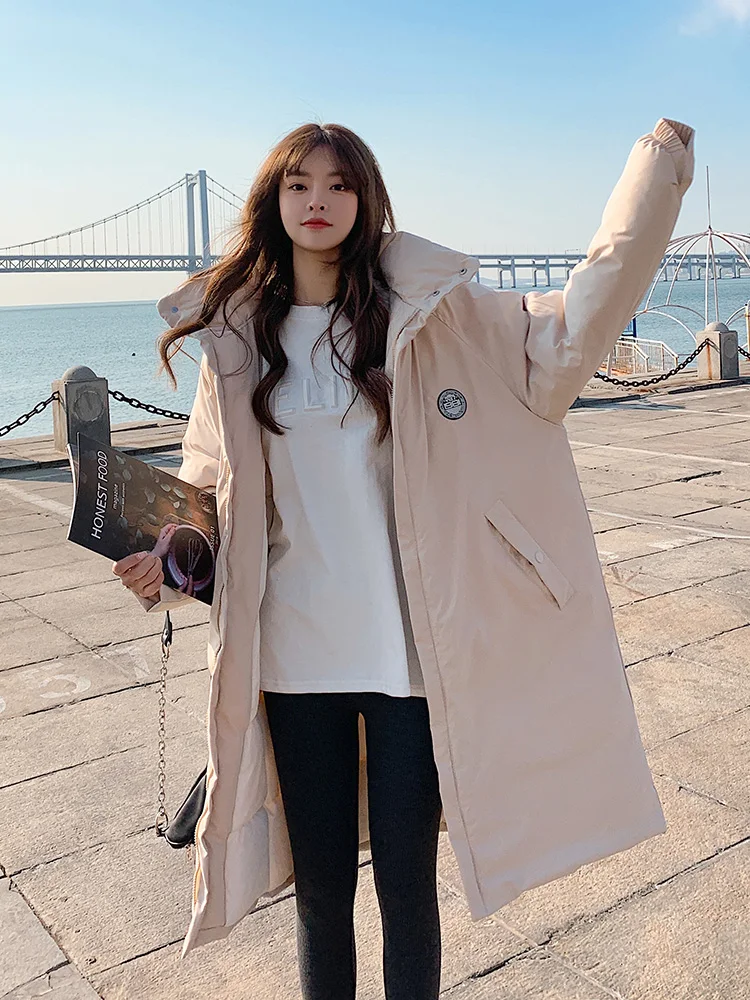 Vielleicht Autumn Winter Jacket Women 2022 Thick Warm Hooded Long Parkas Cotton Padded Coat Winter Casual Jacket Female Clothes
