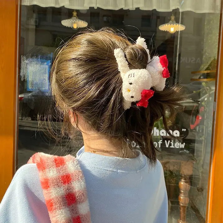 

Новый продукт Sanrio плюшевая зажим осень и зима задняя головка трехмерная милая кукла акула зажим Ins аксессуары для волос