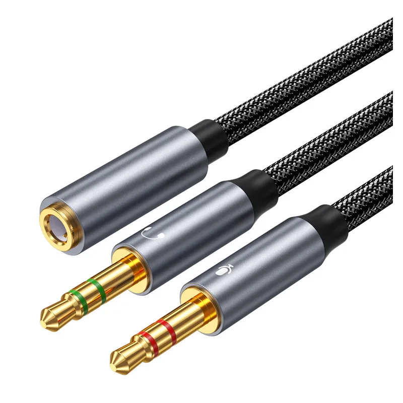 

AUX Audio Y Splitter Cable Headset to PC Adapter 0.35M 1M Headphone Splitter for Computer 3.5mm Female to 2 Dual 3.5mm Male Mic