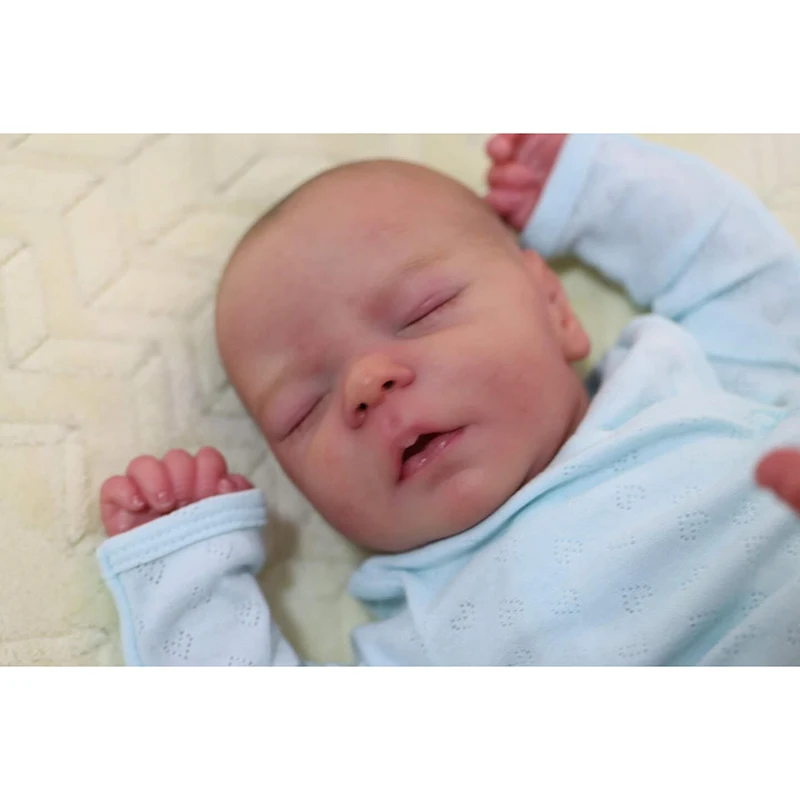 

40CM Premie NewBorn Reborn Baby Doll Close Eye Lifelike Hand 3D Painted with Veins Multiple Layers Collectible Art Doll