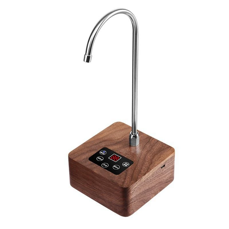 

Water Dispenser For 5 Gallon Walnut Wood Portable Water Dispenser Universal USB Charging Automatic Water Jug Dispenser