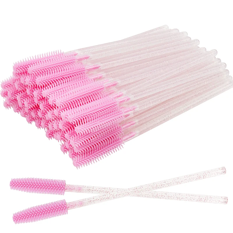 50 pcs Silicone Mascara Wands Applicator Disposable Eyelash Brushes Comb Beauty Makeup Brush For Women Eyelash Extension tools images - 6