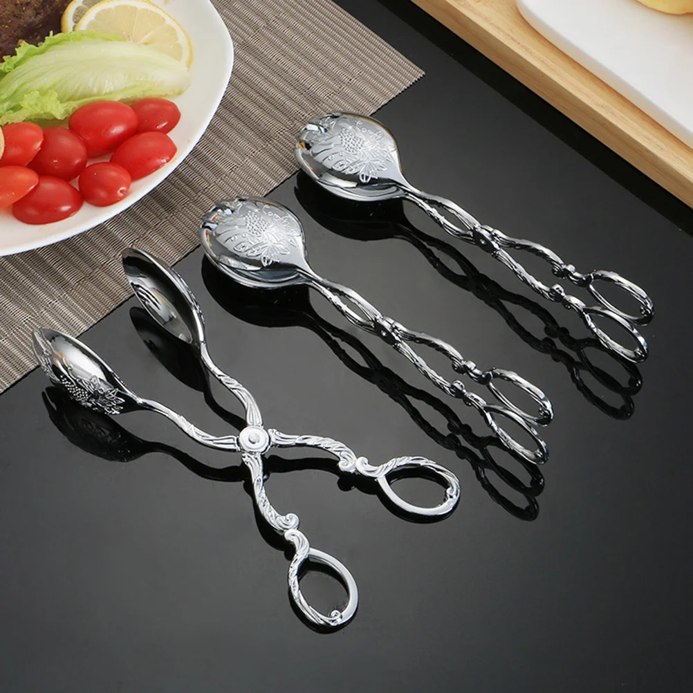 

Tongs Serving Tongmetal Kitchen Bread Sugar Buffet Small Scissor Clip Barbecue Bbq Mini Cooking Steak Clamp Ice Stainless
