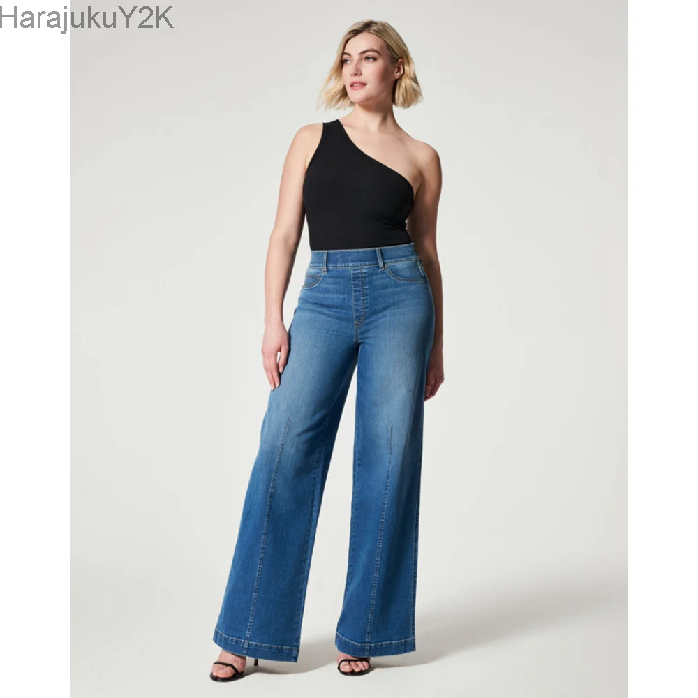 

Baggy Jeans for Women Patchwork Front Placket Wide Leg High Waisted Slouchy Jeans Retro Indigo Casual Straight Y2k Pants
