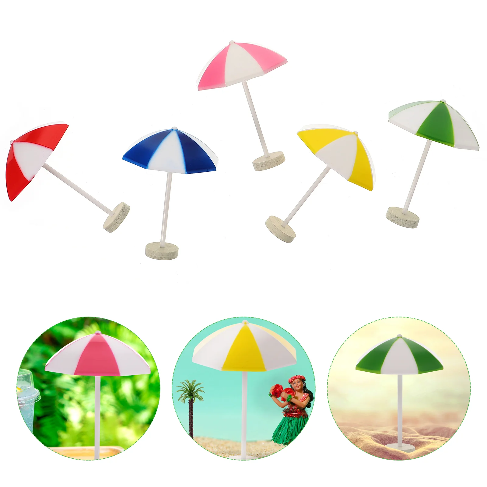 

Umbrella Beach Mini Miniaturedecoration Umbrellas Landscape Accessoriesdecor Miniatures Chair Drinks Adornment Decorationstopper