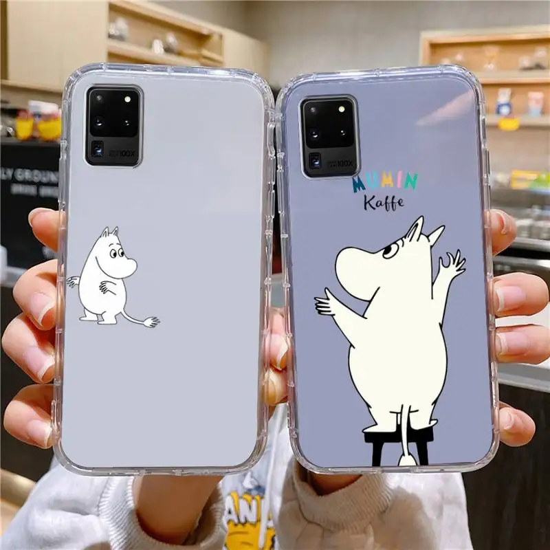 

Moomin Cute Phone Case For Samsung Galaxy S10 S10e A70 Edge S22 S23 Plus Ultra Note10 Transparent Cove