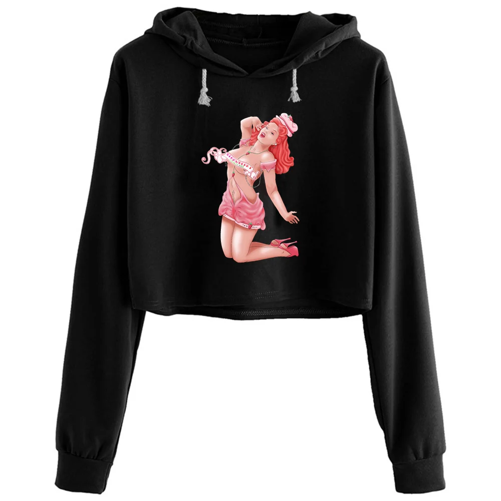 

Strawberry Shortcakes Pin Up Hoodies Women Y2k Kawaii Goth Grunge Pullover For Girls
