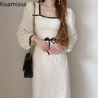 koamissa elegant women bodycon maxi dress solid fashion lady chic spring autumn 2022 korean dresses sweet a line vestidos