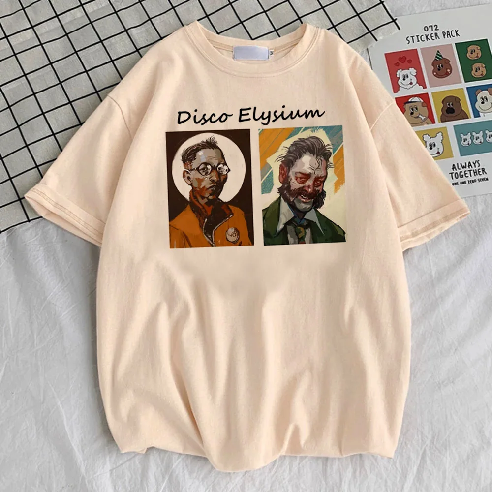 Фото Рубашка Disco Elysium для девочек, уличная одежда 2000-х годов, цифровая футболка Y2k в стиле ретро, каваи, психоделическая графика, классическая поп-культура, пастель №4