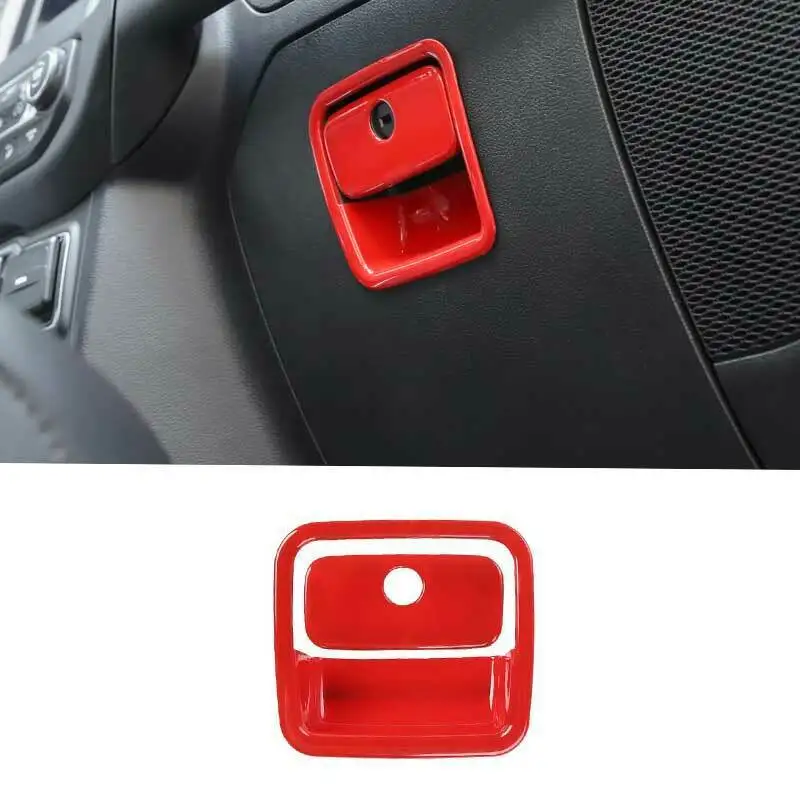 

For Jeep Wrangler JL 2018-2021 Red Co-Pilot Storage Box Handle Cover Trim 2PCS