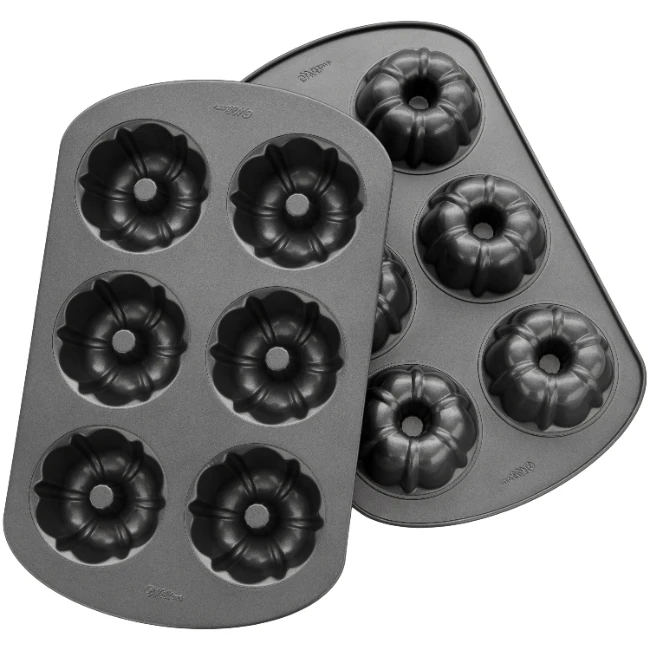 

Nonstick Mini Fluted Tube Pan 6-Cavity Bakeware Set, 2-Piece