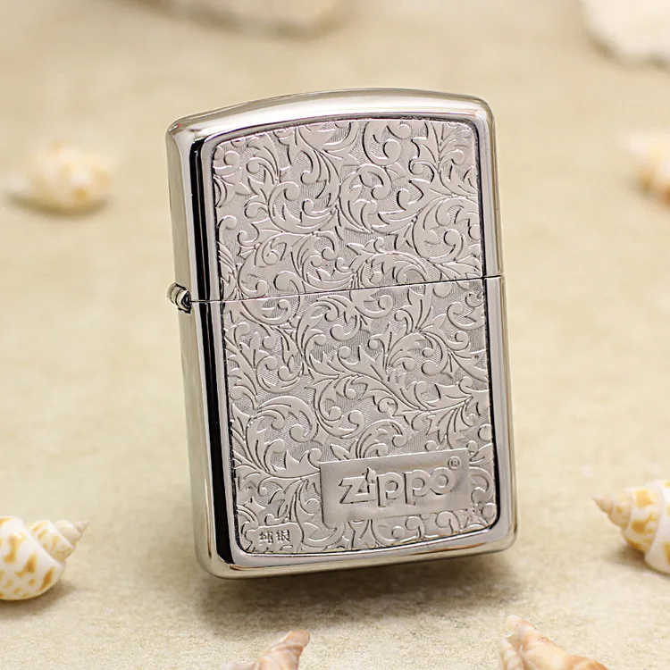 

Подлинная масляная Зажигалка Zippo, медная ветрозащитная Посеребренная сигарета, сигаретная керосиновая зажигалка, подарок, кодовая защита о...