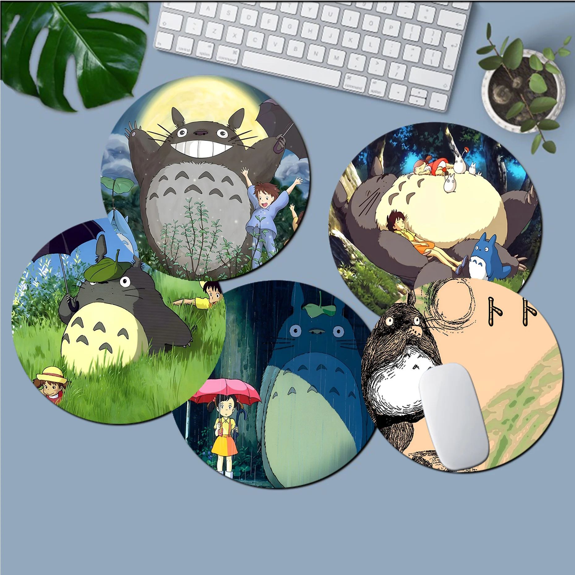 

Spirited Away Totoro Mousepad Round Big Promotion Table Mat Student Mousepad Computer Keyboard Pad Games Pad for PC Desk Pad