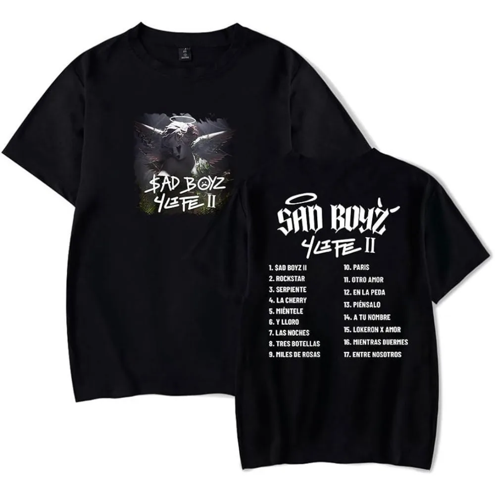 

Junior H Sad Boyz 4 Life 2 Album Merch T-Shirt Unisex Short Sleeved T Shirt Casual Tee